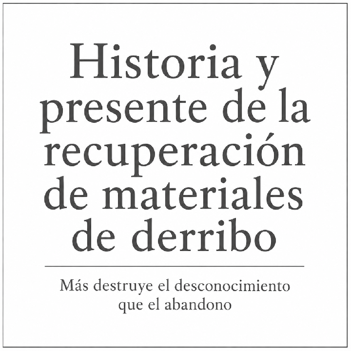 Historia y presente de la recuperación de materiales de derribo.