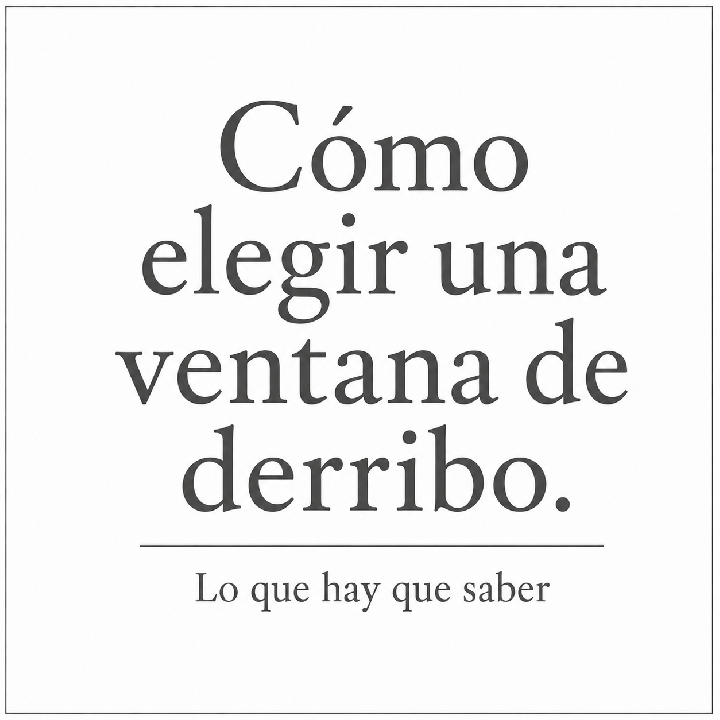 Cómo elegir una ventana de derribo.