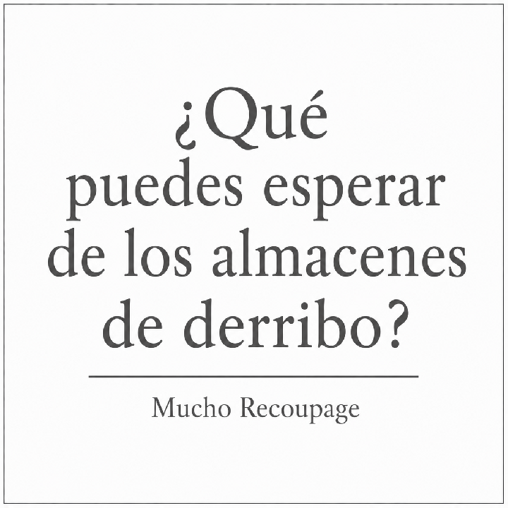 ¿Qué puedes esperar de los almacenes de derribo?