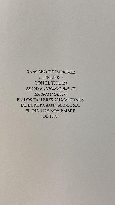 Catequesis sobre el Espíritu Santo