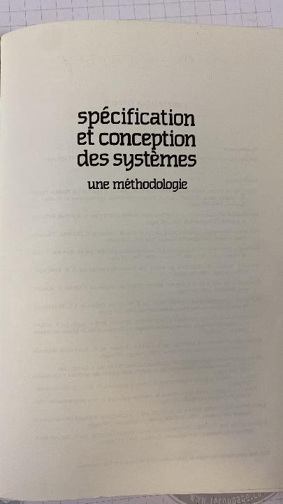 Spécification et conception des systemes