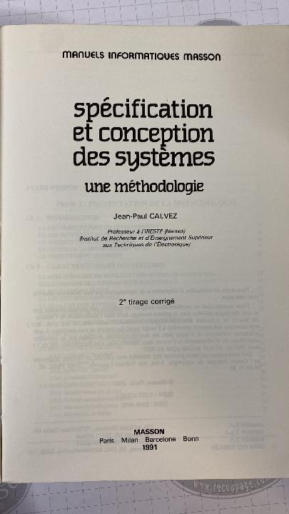 Spécification et conception des systemes