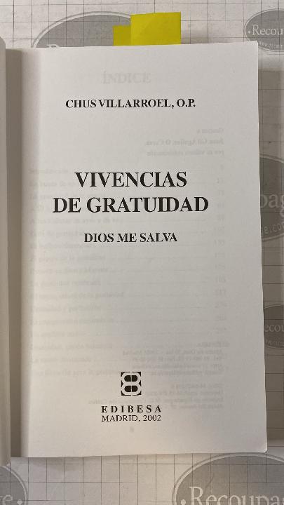 Vivencias de gratuidad. Dios me salva